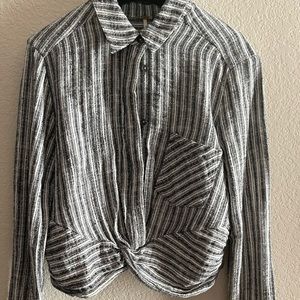 Free People cropped button-down top